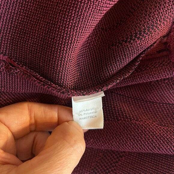 Ming Wang Size XL Purple Black Knit Jacket - Picture 10 of 11